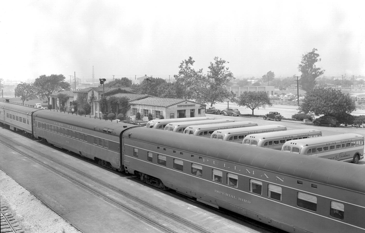 Imperial Bird shown as delivered in two tone Pullman Grey livery. Taken in 1949 at East Los Angeles.